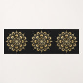 Gouden Mandala Patroon Zwarte Boho Yogamat (Voorkant (horizontaal))