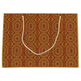 Gouden Mandala Print op Rode Gift Bag Groot Cadeauzakje