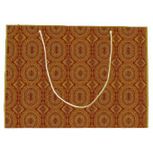 Gouden Mandala Print op Rode Gift Bag Groot Cadeauzakje (Achterkant)