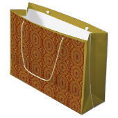 Gouden Mandala Print op Rode Gift Bag Groot Cadeauzakje (Voorkant Gekanteld)