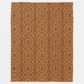 Gouden Mandala Print op Rood Fleece Deken (Voorkant)
