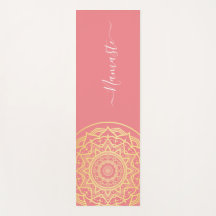 Gouden Mandala Roze Koraal Namaste Schrift Yoga Ma