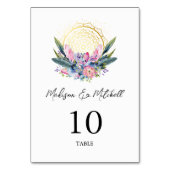 Gouden Mandala Roze Kristal Boho Handfasting Bruil Kaart (Achterkant)