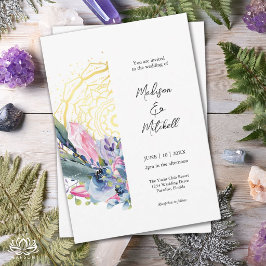 Gouden Mandala Roze Kristal Boho Handfasting Bruil Kaart