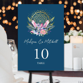 Gouden Mandala Roze Kristal Boho Handfasting Bruil Kaart