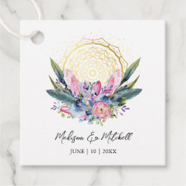 Gouden Mandala Roze Kristal Boho Handfasting Trouw Bedankjes Labels