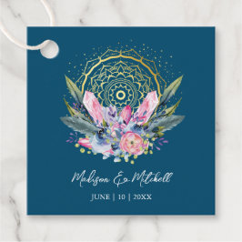 Gouden Mandala Roze Kristal Boho Handfasting Trouw Bedankjes Labels