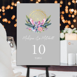 Gouden Mandala Roze Kristal Boho Handfasting Trouw Kaart