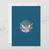 Gouden Mandala Roze Kristal Boho Handfasting Trouw Save The Date (Achterkant)