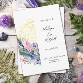 Gouden Mandala Roze Kristal Boho Handfasting Trouw Save The Date