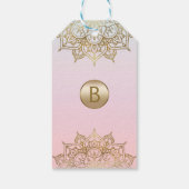 Gouden Mandala Roze Peach Moderne bruiloft gunst Cadeaulabel (Achterkant)