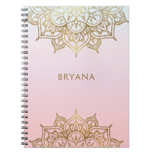 Gouden Mandala Roze Perzik Chic Glamour Modern Gla Notitieboek