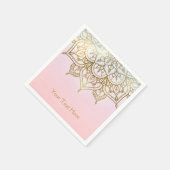 Gouden Mandala Roze Perzik Chique Modern Glam Part Servet (Hoek)