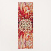 gouden mandala sinaasappel abstracte verfstreken yogamat (Voorkant)