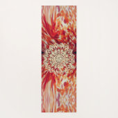 gouden mandala sinaasappel abstracte verfstreken yogamat (Achterkant)