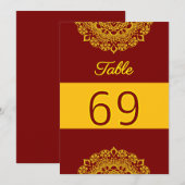 gouden mandala tafel nummer kaart (Voorkant / Achterkant)