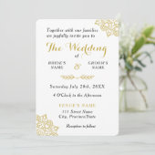 Gouden Mandala Trouw Uitnodiging (Staand voorkant)