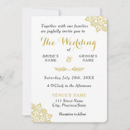 Gouden Mandala Trouw Uitnodiging