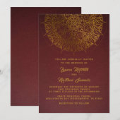 Gouden Mandala Trouw Uitnodiging (Voorkant / Achterkant)