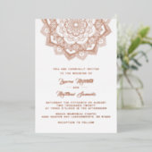 Gouden Mandala Trouwfolie Uitnodiging (Staand Voorkant)