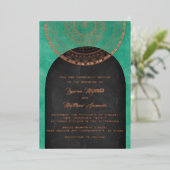 Gouden Mandala Trouwfolie Uitnodiging (Staand Voorkant)