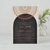 Gouden Mandala Trouwfolie Uitnodiging (Staand Voorkant)