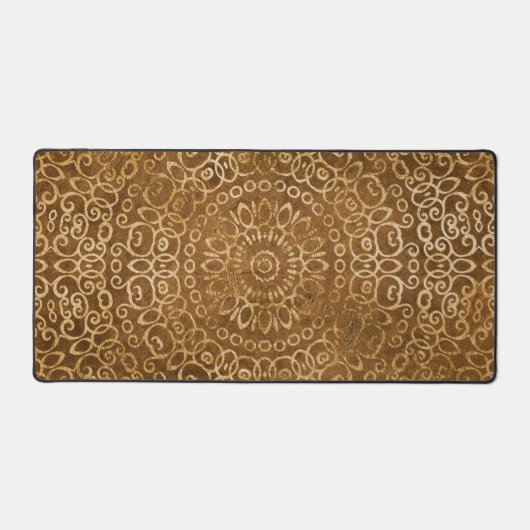 Gouden Mandala Verfijnde Zen Neutraal Tan Brown Bureaumat (Voorkant)