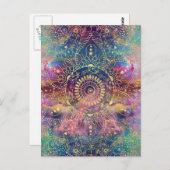 Gouden Mandala Waterverf kleurrijke nevel Briefkaart (Voorkant / Achterkant)