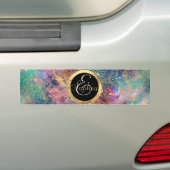Gouden Mandala Waterverf kleurrijke nevel Bumpersticker (Op auto)