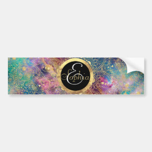 Gouden Mandala Waterverf kleurrijke nevel Bumpersticker