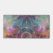 Gouden Mandala Waterverf kleurrijke nevel Bureaumat (Voorkant)