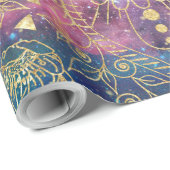 Gouden Mandala Waterverf kleurrijke nevel Cadeaupapier (Rol Hoek)