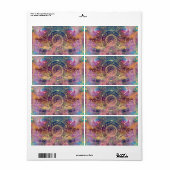 Gouden Mandala Waterverf kleurrijke nevel Etiket (Full Sheet)