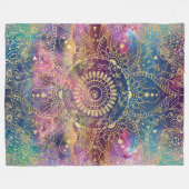 Gouden Mandala Waterverf kleurrijke nevel Fleece Deken (Voorkant (Horizontaal))