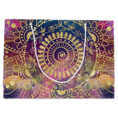 Gouden Mandala Waterverf kleurrijke nevel Groot Cadeauzakje (Achterkant)