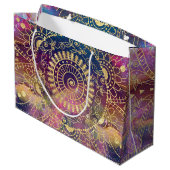 Gouden Mandala Waterverf kleurrijke nevel Groot Cadeauzakje (Achterkant Gekanteld)
