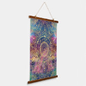 Gouden Mandala Waterverf kleurrijke nevel Hangend Wandkleed (Gebogen)