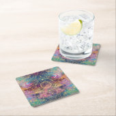 Gouden Mandala Waterverf kleurrijke nevel Kartonnen Onderzetters (Insitu)