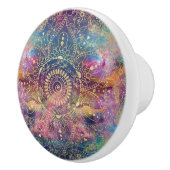 Gouden Mandala Waterverf kleurrijke nevel Keramische Knop (Rechts)