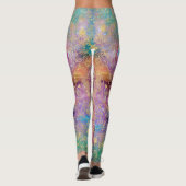 Gouden Mandala Waterverf kleurrijke nevel Leggings (Achterkant)