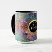 Gouden Mandala Waterverf kleurrijke nevel Mok (Voorkant links)