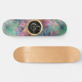 Gouden Mandala Waterverf kleurrijke nevel Persoonlijk Skateboard (Horizontaal)