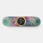Gouden Mandala Waterverf kleurrijke nevel Persoonlijk Skateboard (Horizontaal)