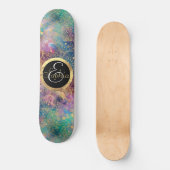 Gouden Mandala Waterverf kleurrijke nevel Persoonlijk Skateboard (Voorkant)