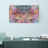 Gouden Mandala Waterverf kleurrijke nevel Spandoek (Beurs)