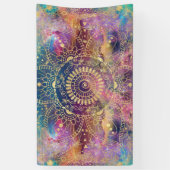 Gouden Mandala Waterverf kleurrijke nevel Spandoek (Verticaal)