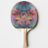 Gouden Mandala Waterverf kleurrijke nevel Tafeltennisbatje (Achterkant)
