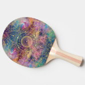 Gouden Mandala Waterverf kleurrijke nevel Tafeltennisbatje (Zijkant)