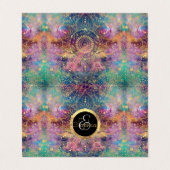 Gouden Mandala Waterverf kleurrijke nevel Visitekaartje (Buitenkant ongevouwen)