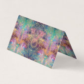 Gouden Mandala Waterverf kleurrijke nevel Visitekaartje (Achterkant)